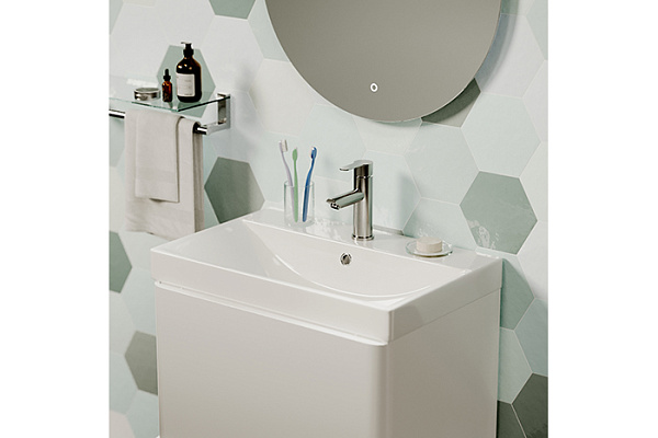 Смеситель для раковины 35k MIXLINE MLSS32-04 Stainless (Нерж.сталь,Длина излива 11см,Картридж 35мм)