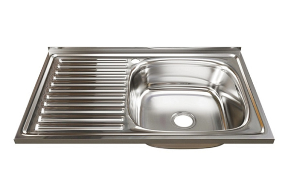 Мойка нерж 500х800х160мм т.0,6 бол.сиф. (+сифон) правая MIXLINE 