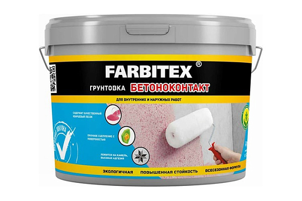 Грунтовка акриловая FARBITEX бетоноконтакт (3,0кг) 