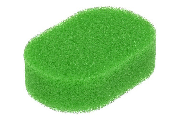 Мочалка из поролона массажная овальная "Антицеллюлит" 14х9,5х4см hard зеленая для бани и сауны 32606