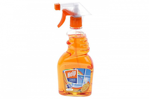 Средство для мытья стекол HELP (ХЕЛП) с курком апельсин 500мл (1-0320)