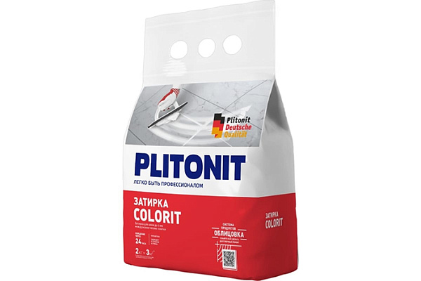 Затирка PLITONIT Colorit между всеми типами плитки (1,5-6 мм), коричневый (2кг)