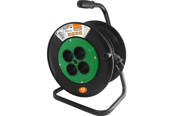 Удлинитель на катушке силовой TDM УС1-43131 ПВС 4 гнезда, 3500 Вт б/з, 40м Народный (1307-0534)
