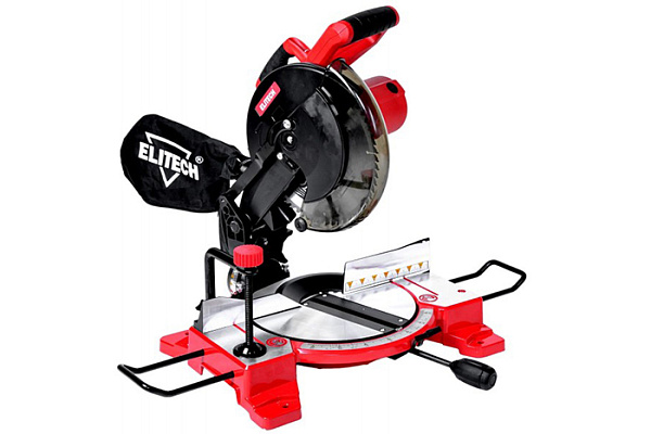 Пила торцовочная ELITECH ПТ 1625 (1600Вт, 4600об/мин, диск 255х30мм,рез65-150мм, 18кг (E2007.009.00)