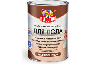 Эмаль для бетонных полов алкидно-уретановая OLECOLOR красно-коричневый (2,7кг)