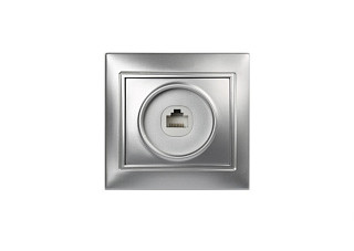 Розетка SMARTBUY Венера компьютерная RJ-45 1-местная, серебро (SBE-01s-S1-RJ) (430)