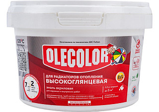 Эмаль акриловая для радиаторов отопления OLECOLOR высокоглянцевая (0,5 кг)