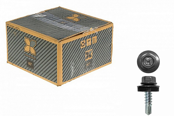 Кровельный саморез (серый графит) 4,8* 38 цинк RAL 7024 (упак. 200шт)