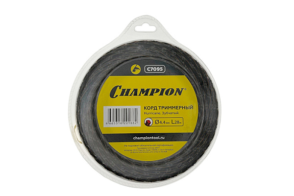 Леска CHAMPION Hurricane saw twist 4,4мм*28м (зубчатый витой)+нож 7095