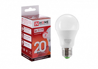 Лампа светодиодная IN HOME LED-A60-VC 20Вт 230В Е27 6500К 1800Лм (310)