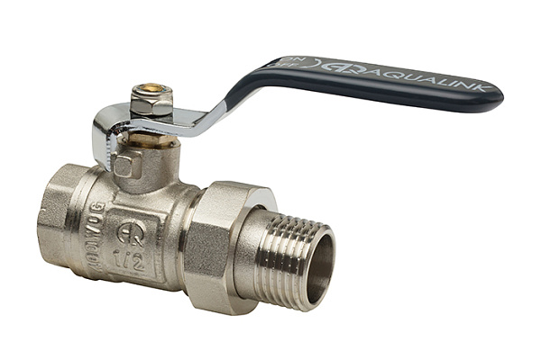 Кран шаровой латунный AQUALINK ДУ32 (1 1/4) Г/Ш рычаг (01152) (30/5) 