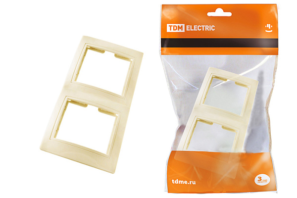Рамка TDM 2-х постовая "Таймыр" вертикальная сл. кость (1814-0125)