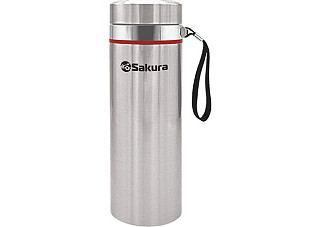 Термос Sakura с ситом и ручкой серебр 1,0л (TH-02-1000S)