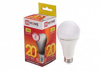 Лампа светодиодная IN HOME LED-A60-VC 20Вт 230В Е27 3000К 1800Лм (297)