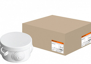 Распаячная коробка TDM ОП D65х40мм, крышка, IP54, 4вх. (1401-0101) "