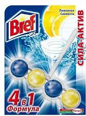 Гигиенический блок БРЕФ для очистителя унитаза Сила актив Лимонная свежесть, шарики 50г (289)