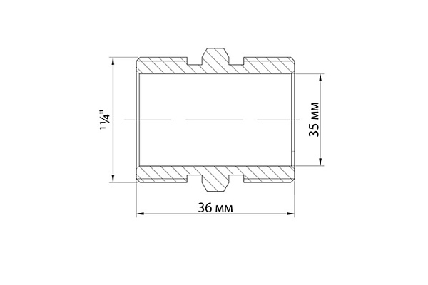 Ниппель 1 1/4'' нар/нар VRT® никель VRT-1900-003232