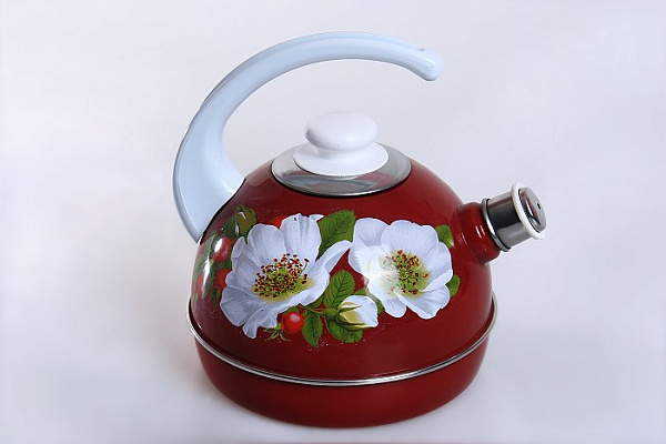 Чайник эмалированный Рубин МАРИЧКА бордовый, конс.ручка г.Ростов 3,5л Т04/35/01/33/Н03 (539)