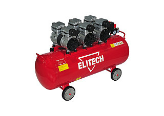 Воздушный компрессор ELITECH КПБ 450/100М малошумный, безмаслянный (100л, 450л/мин, 8бар, 2,5кВт)
