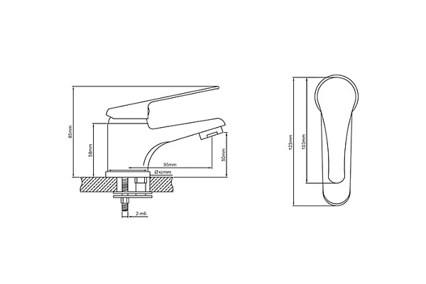 Смеситель для раковины Oasis L3000MSh_Mic (Латунь, Шпилька, Длина излива-11,6см)