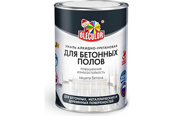 Эмаль для бетонных полов алкидно-уретановая OLECOLOR красно-коричневый (2,5кг)