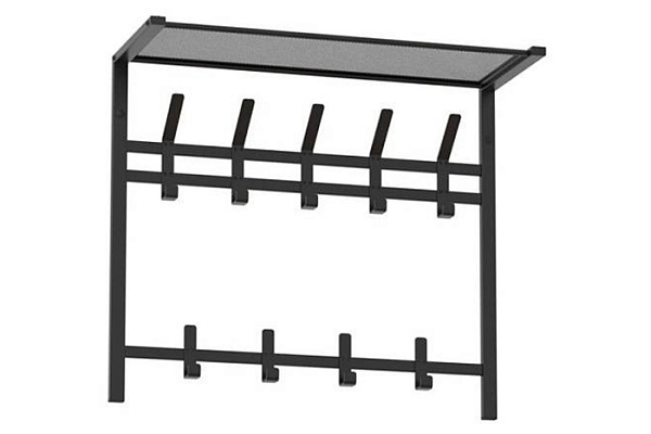 Вешалка с полкой 2-х ярусная "Торонто 22", hanger with shelf (Черный)