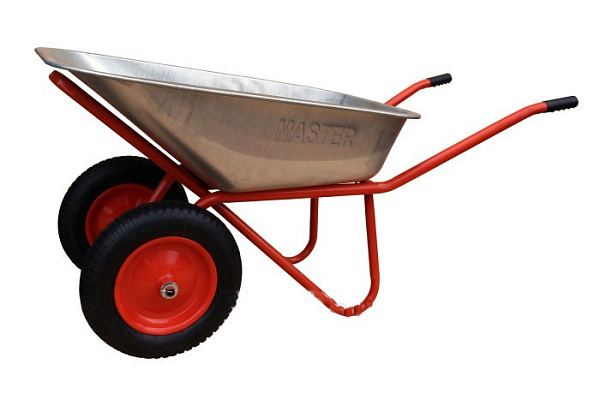 Тачка строительная двухколесная Мастер-Инструмент WB5009 пневм кол d=3.25х80 ось 20 v=200кг/100л