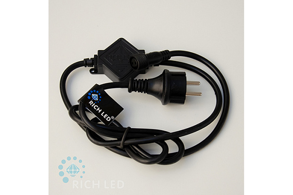 Блок питания Rich LED 2А,IP65,220В,универ.,черный (для соедин. до 10шт) RL-220AC/DC-2AF-B (311)
