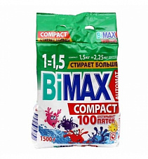 Стиральный порошок BiMAX (БИМАКС) Автомат 100 пятен Compact, 1.5 кг /6 (817)