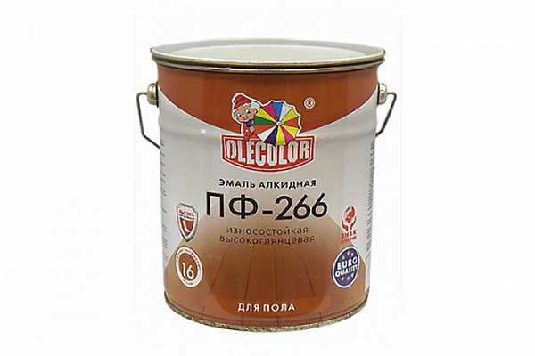 Эмаль ПФ 266 OLECOLOR желто-коричневая (20,0кг)