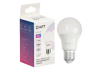 Лампа светодиодная HiTT-PL-A60-18-230-E27-4000 18Вт (0008)