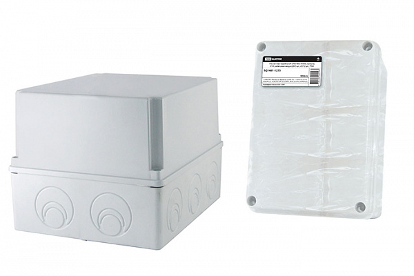 Распаячная коробка TDM ОП 240х195х165мм, крышка, IP44, каб. ввода d28-3шт., d37-2шт.  (1401-1273)
