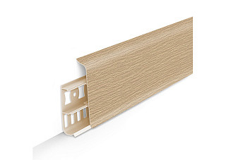 Плинтус напольный с кабель-каналами 70мм 2,2м "Деконика", 212 Дуб светлый