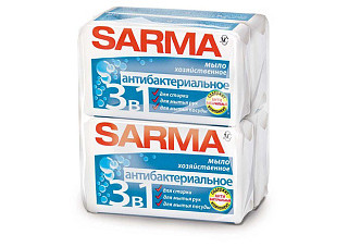 Мыло хозяйственное САРМА Антибактериальное 140г (483)