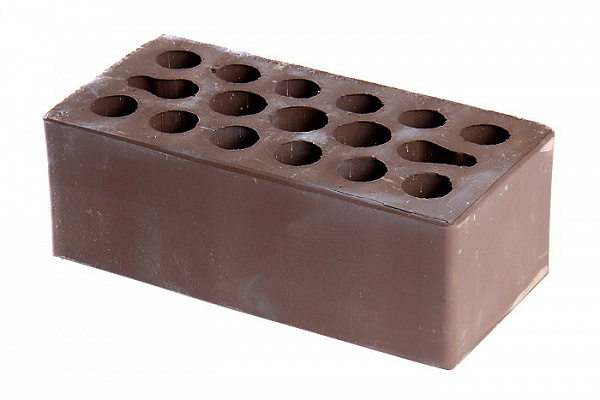Кирпич керамический Шоколад утолщенный пустотелый 250х120х88мм. (гладкий) 1шт.