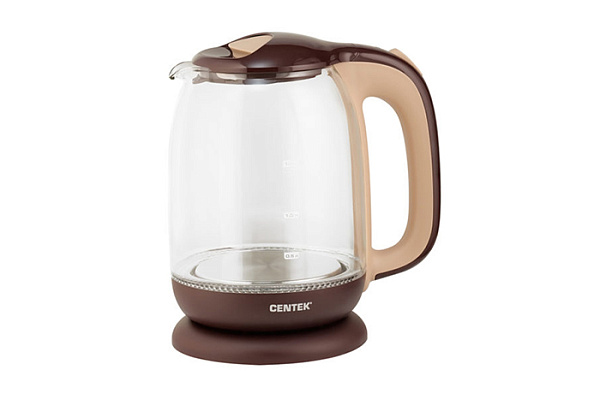 Чайник Centek CT-0034 (серый) Vancouver стекло, 1.8л, 2200Вт, внутренняя LED подсветка
