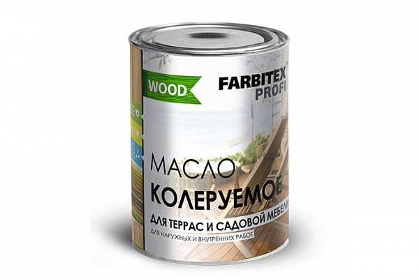 Масло колеруемое для террас и садовой мебели FARBITEX ПРОФИ GOOD FOR WOOD зеленый (0,9кг) 