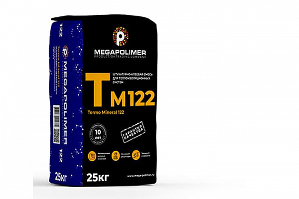 Штукатурно-клеевая смесь MEGAPOLIMER TM122 TERMO MINERAL для систем теплоизоляции (25,0кг)