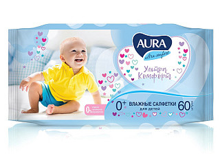 Салфетки влажные AURA для детей ULTRA COMFORT 60шт / 24 (152)