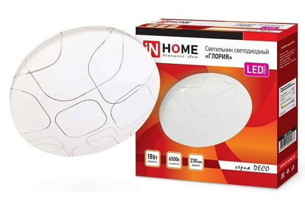 Светильник светодиодный IN HOME DECO 18Вт 230В 6500К 1620Лм 260х55мм ГЛОРИЯ (2277)