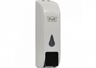 Дозатор для жидкого мыла пластиковый puff-8104, белый, 350 мл 70х90х230 (1402.093)