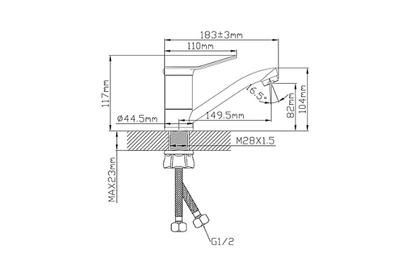 Смеситель для раковины Oasis L3017МG_Mat (Латунь, Гайка, Длина излива-14,9см) 