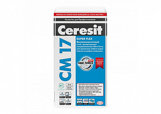 Клей CERESIT CМ17 для плитки эластичный, белый 5,0кг (2559566)