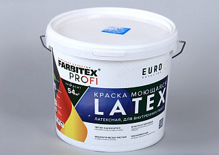 Краска моющаяся FARBITEX PROFI Latex латексная (6,5кг/4,6л) 