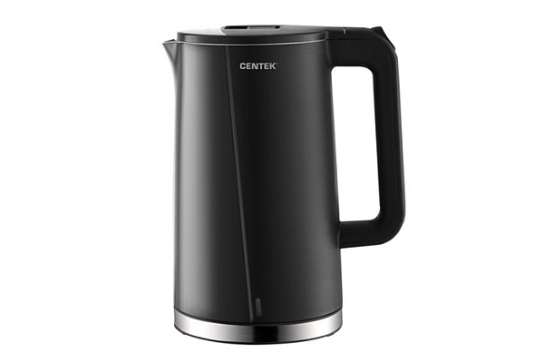 Чайник Centek CT-0005 (черный) 1,7л, 2200Вт, бесшовная колба, двойные стенки, эффект термоса