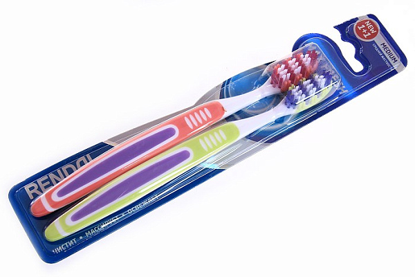 Набор Зубных щеток RENDAL max fresh 1+1 средней жесткости (3084199) (950)