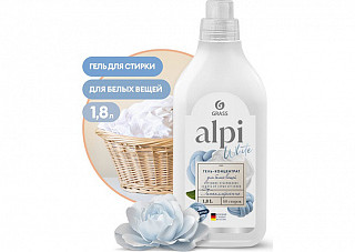 Концентрированное жидкое средство для стирки GRASS ALPI white gel, флакон 1,8л (125733)