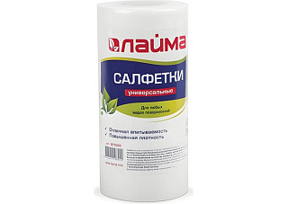Салфетки универсальные ЛАЙМА 70шт в рулоне, 20х22см, вискоза (спанлейс), 45г/м2 (601566)