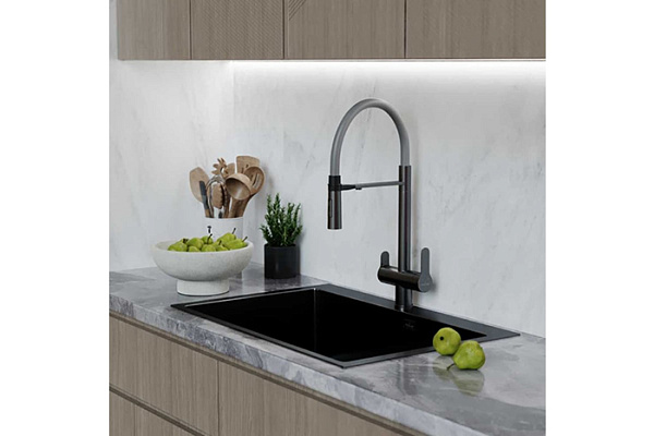 Смеситель для кухни 35k MIXLINE MLSS-0401BL черный гиб. излив магнит, подкл.к фильтру, ЧЕРНЫЙ ГРАФИТ