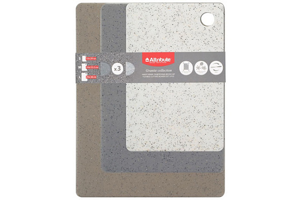 Набор гибких разделочных досок 3шт 19x29см 24x33,5см 29x38см Attribute Granite Collection арт.ABX102